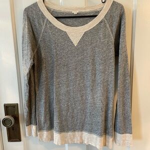 Gray and Cream Women's Top